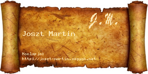 Joszt Martin névjegykártya